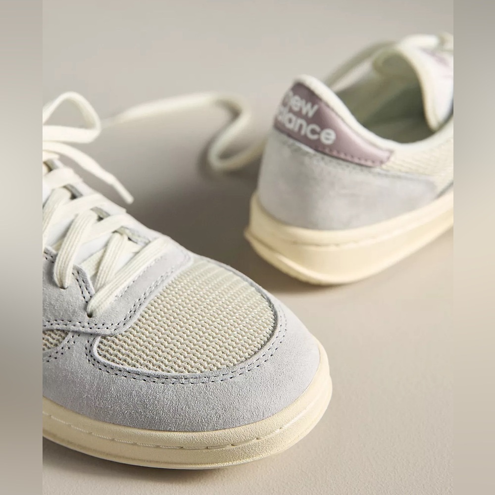 Anthropologie New Balance T500 Sneakers in White Gray Purple Women’s 8 Men’s 6.5 - Picture 2 of 9